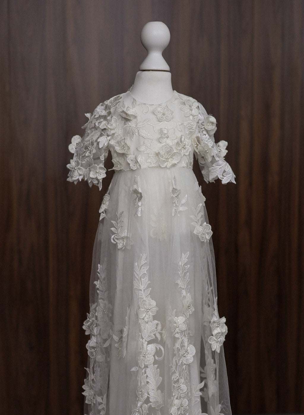 Ellie Floral Lace Christening Gown CW0129