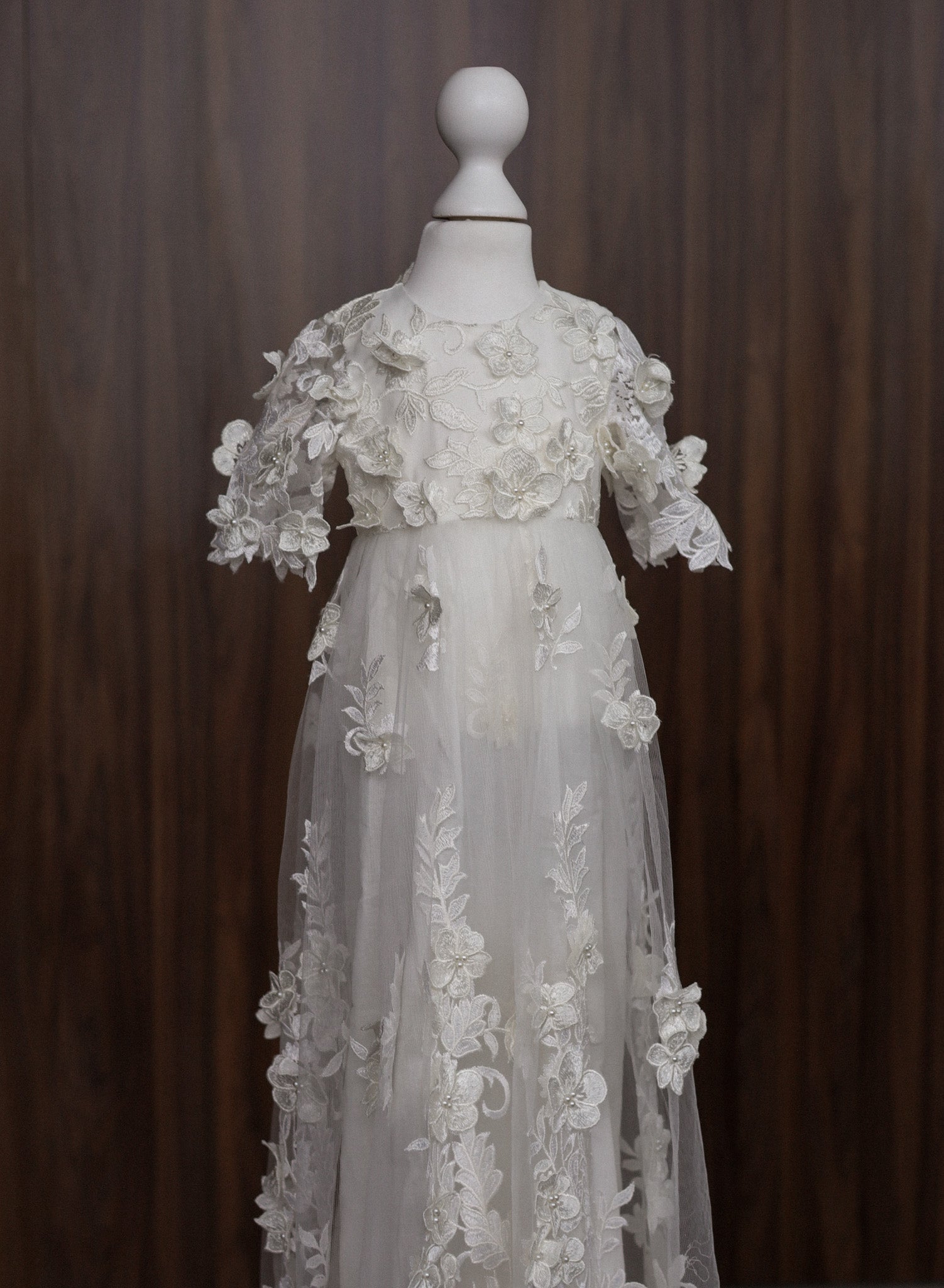 Ellie Floral Lace Christening Gown CW0129