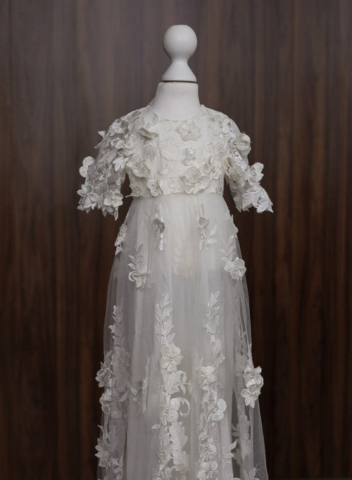 Ellie Floral Lace Christening Gown CW0129