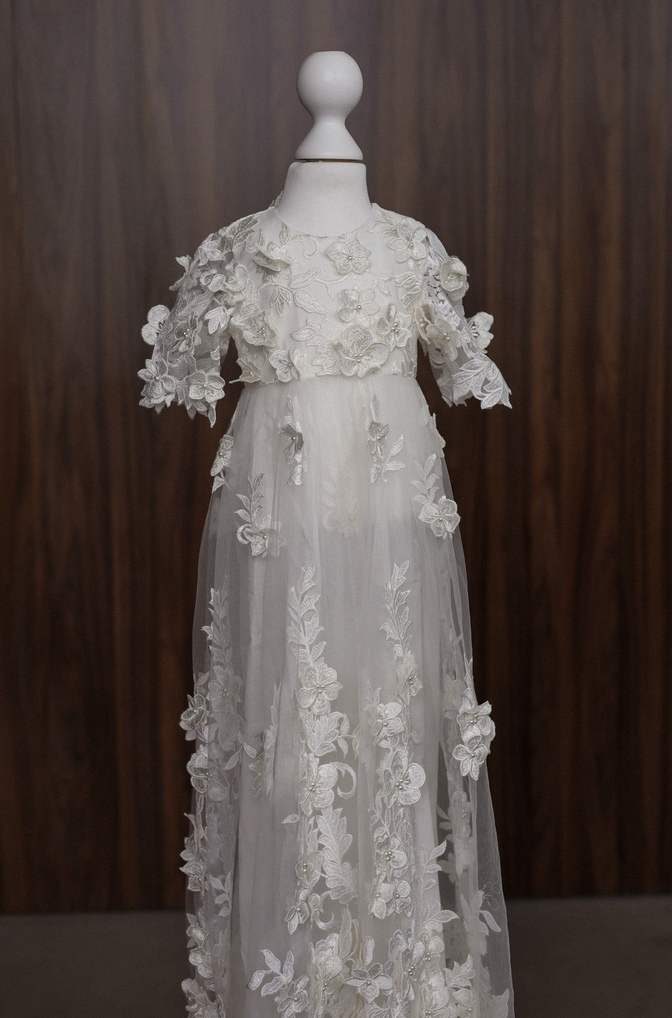 Ellie Floral Lace Christening Gown CW0129