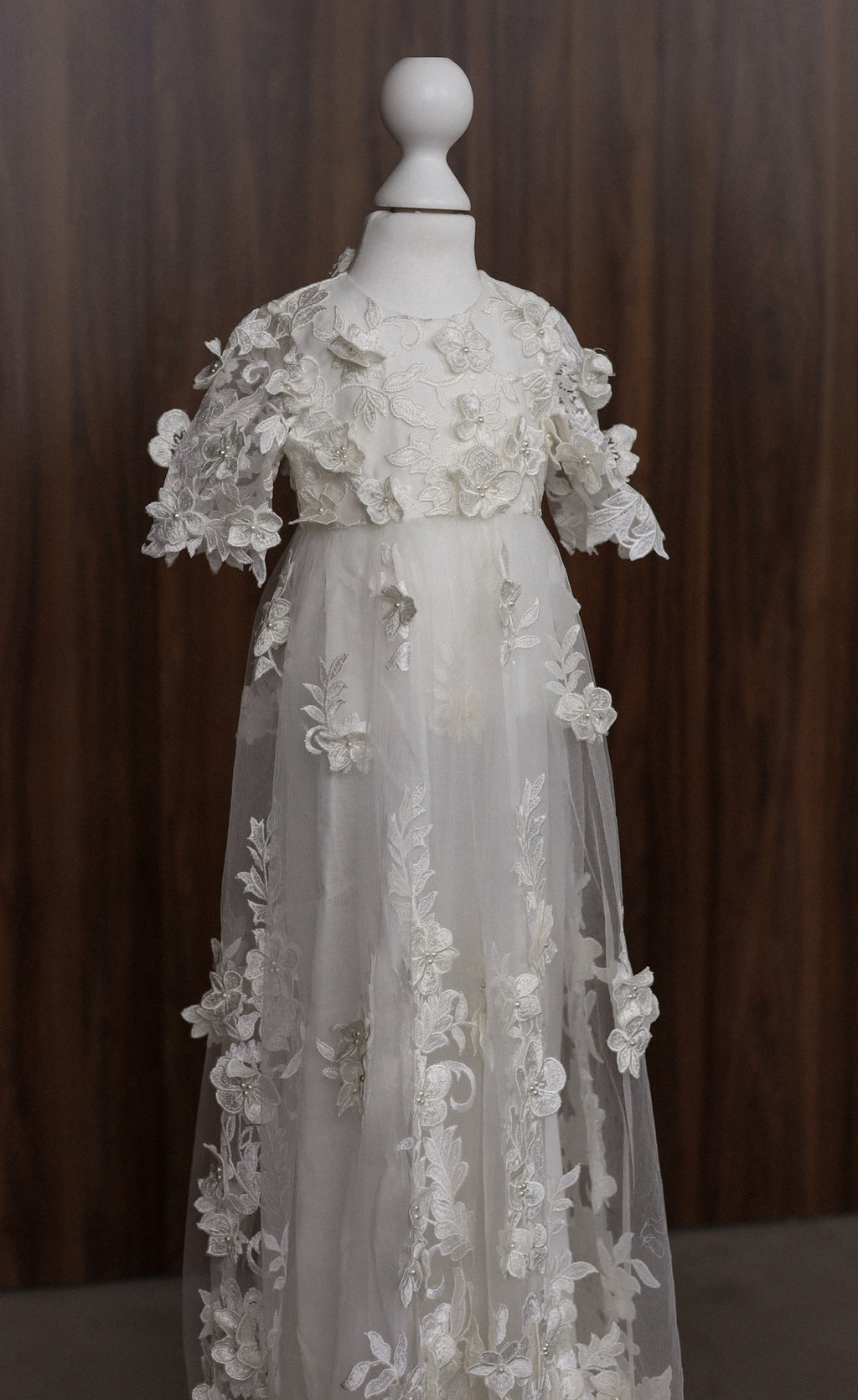 Ellie Floral Lace Christening Gown CW0129