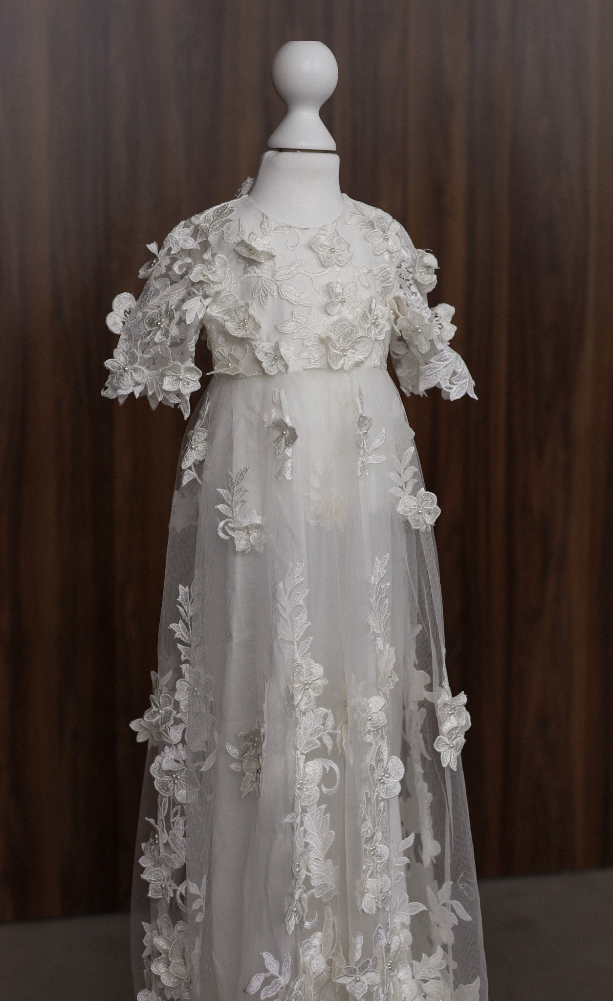 Ellie Floral Lace Christening Gown CW0129