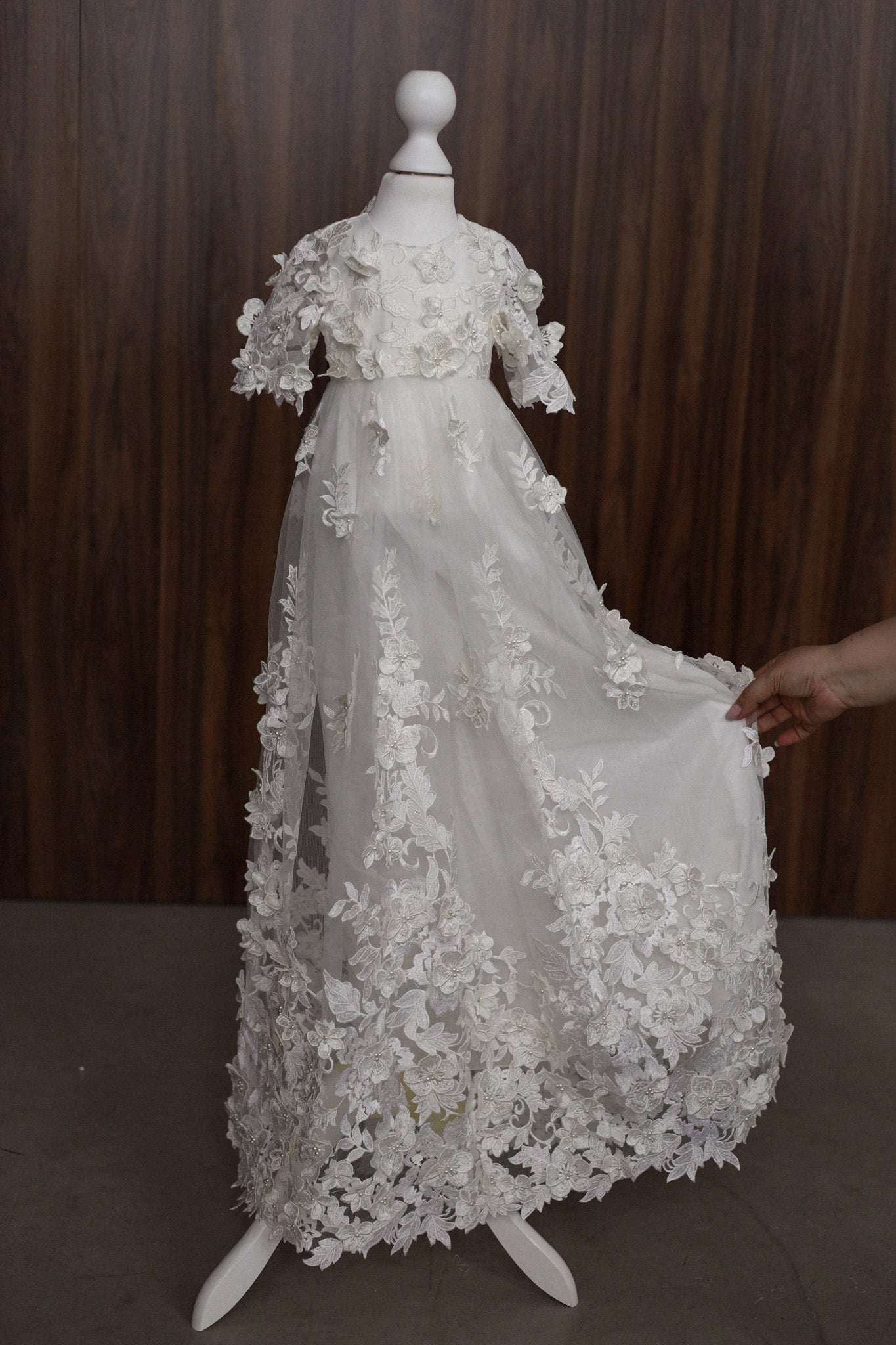 Ellie Floral Lace Christening Gown CW0129