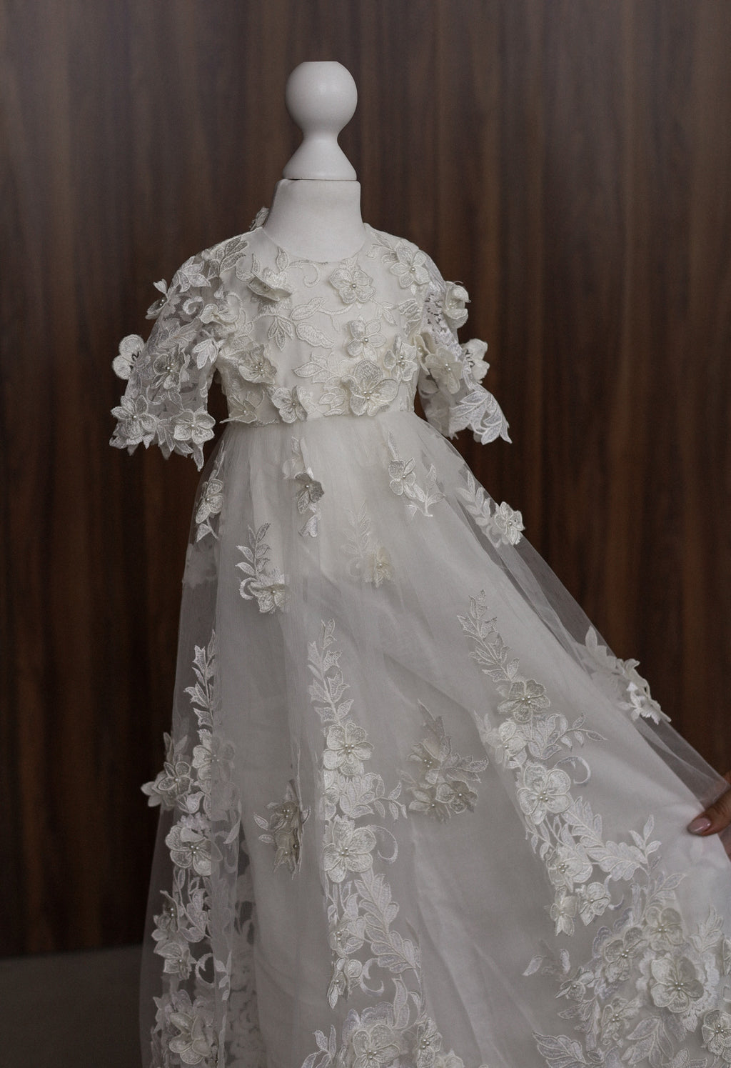Ellie Floral Lace Christening Gown CW0129