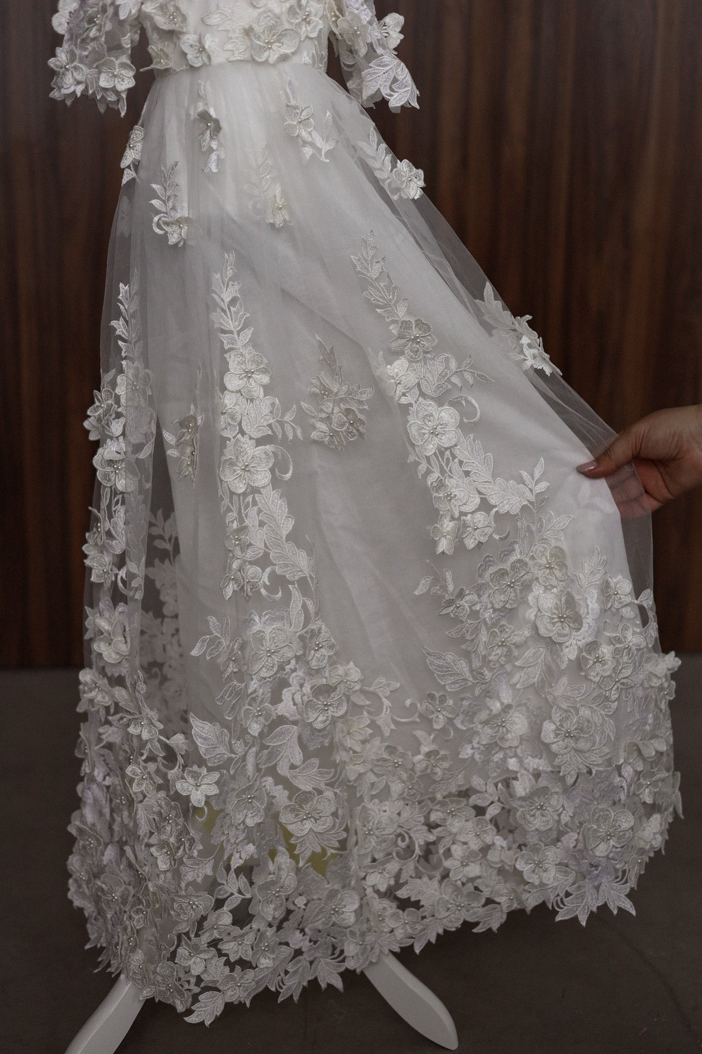 Ellie Floral Lace Christening Gown CW0129