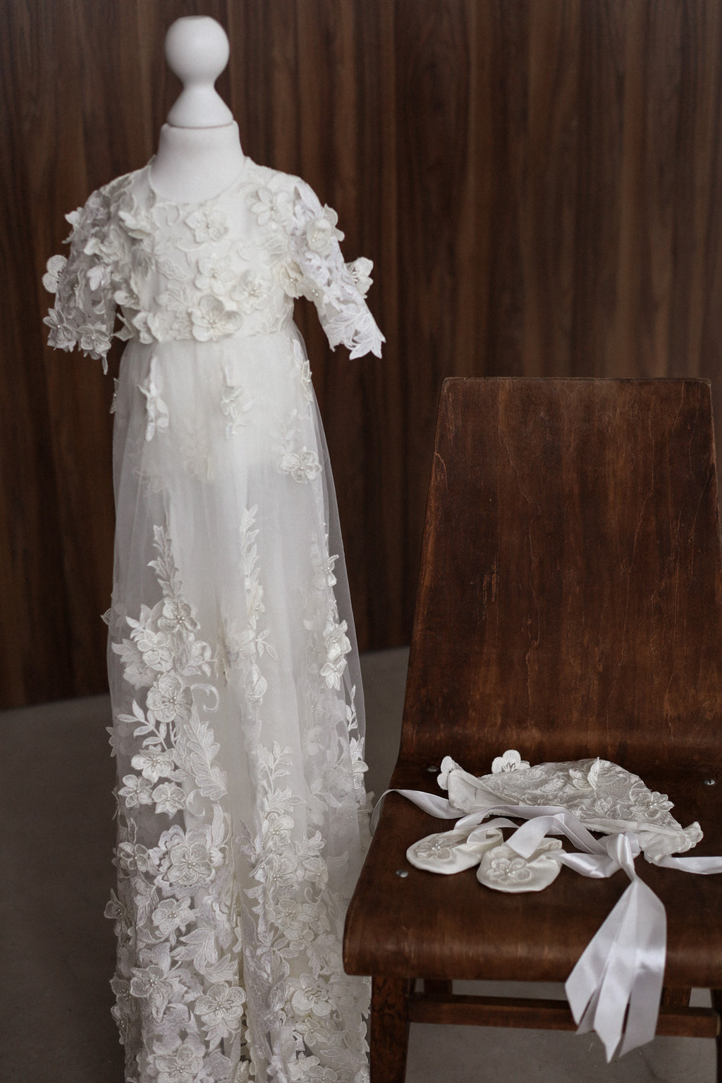 Ellie Floral Lace Christening Gown CW0129