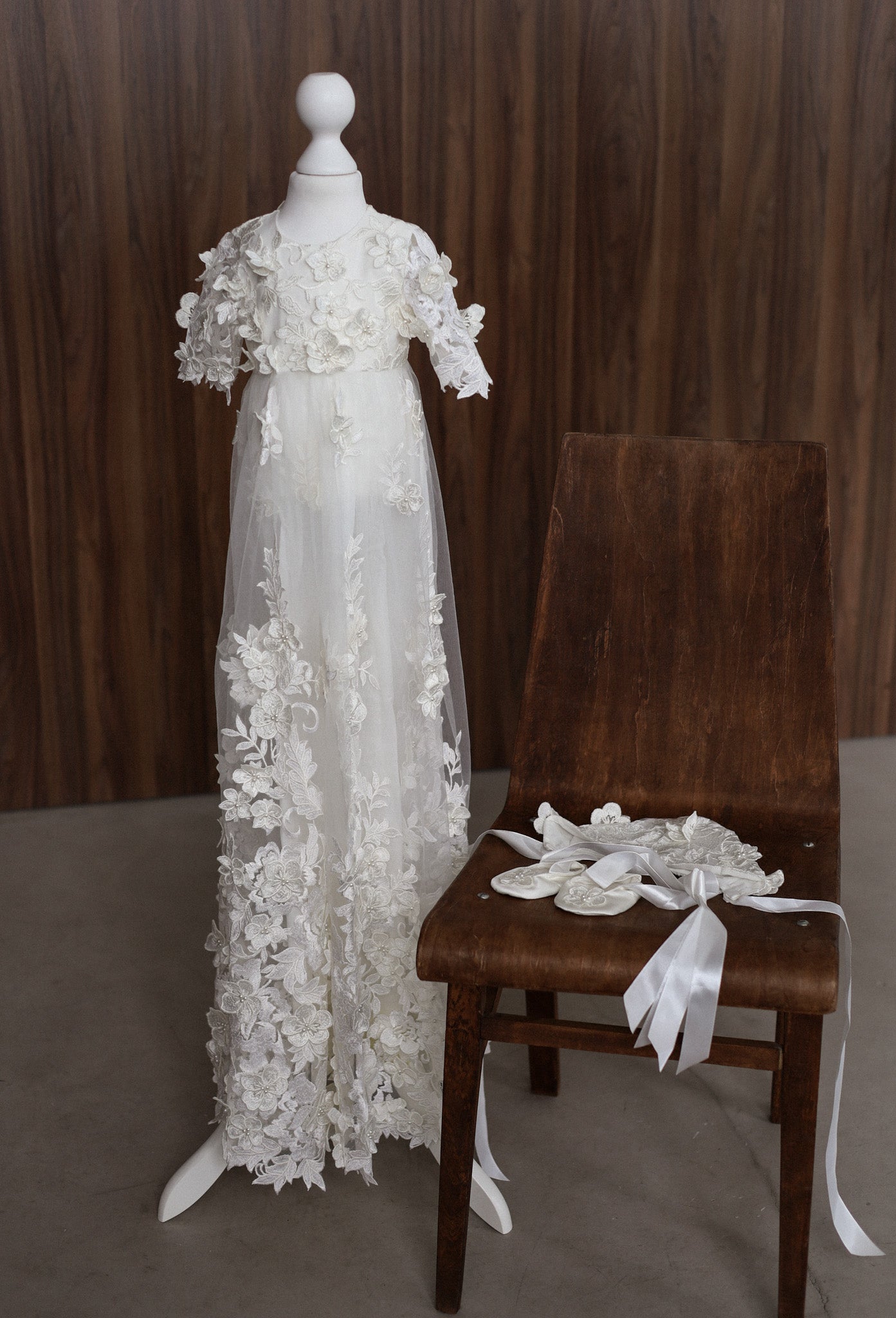 Ellie Floral Lace Christening Gown CW0129