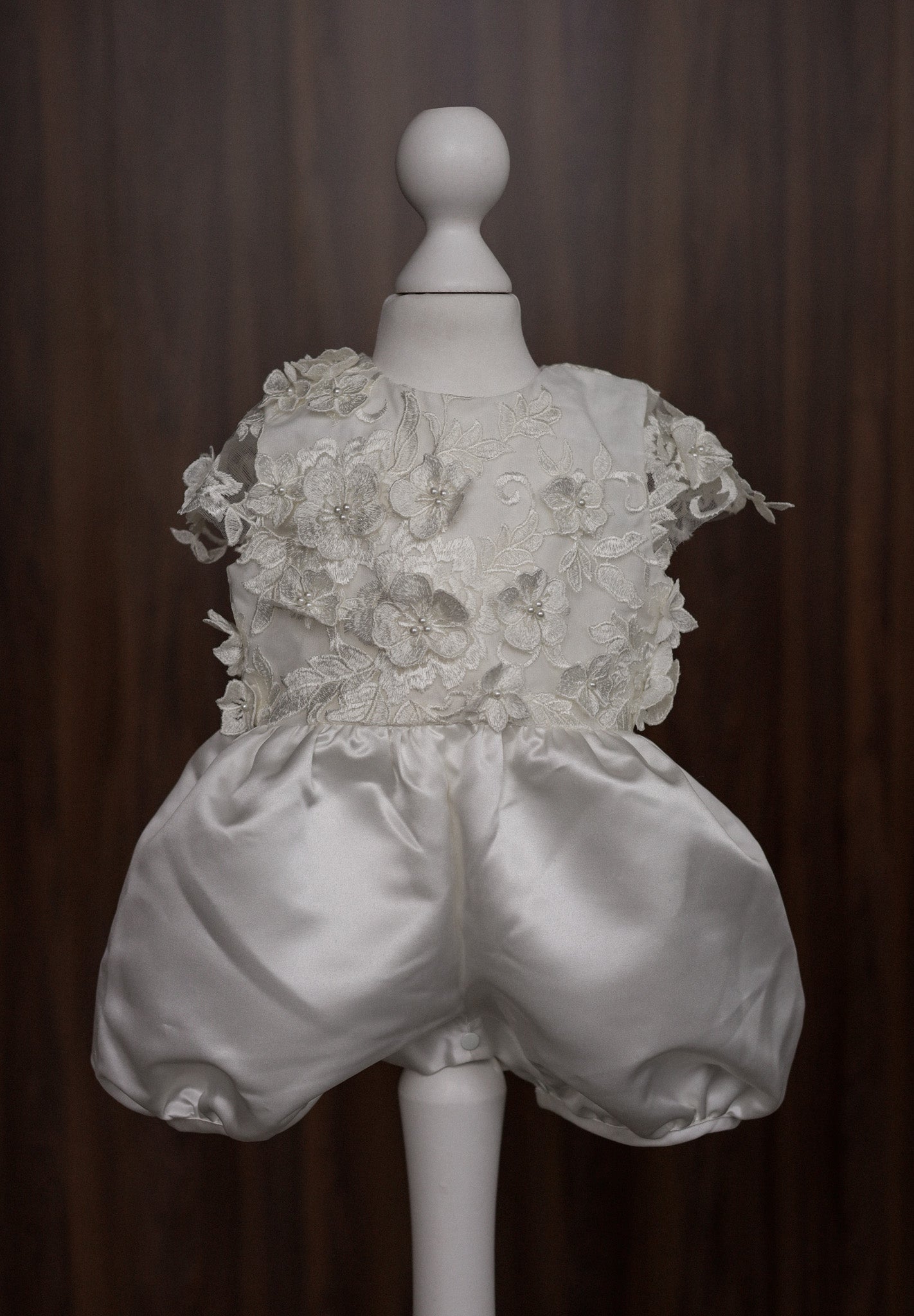 Ellie Floral Lace Christening Gown CW0129 Romper