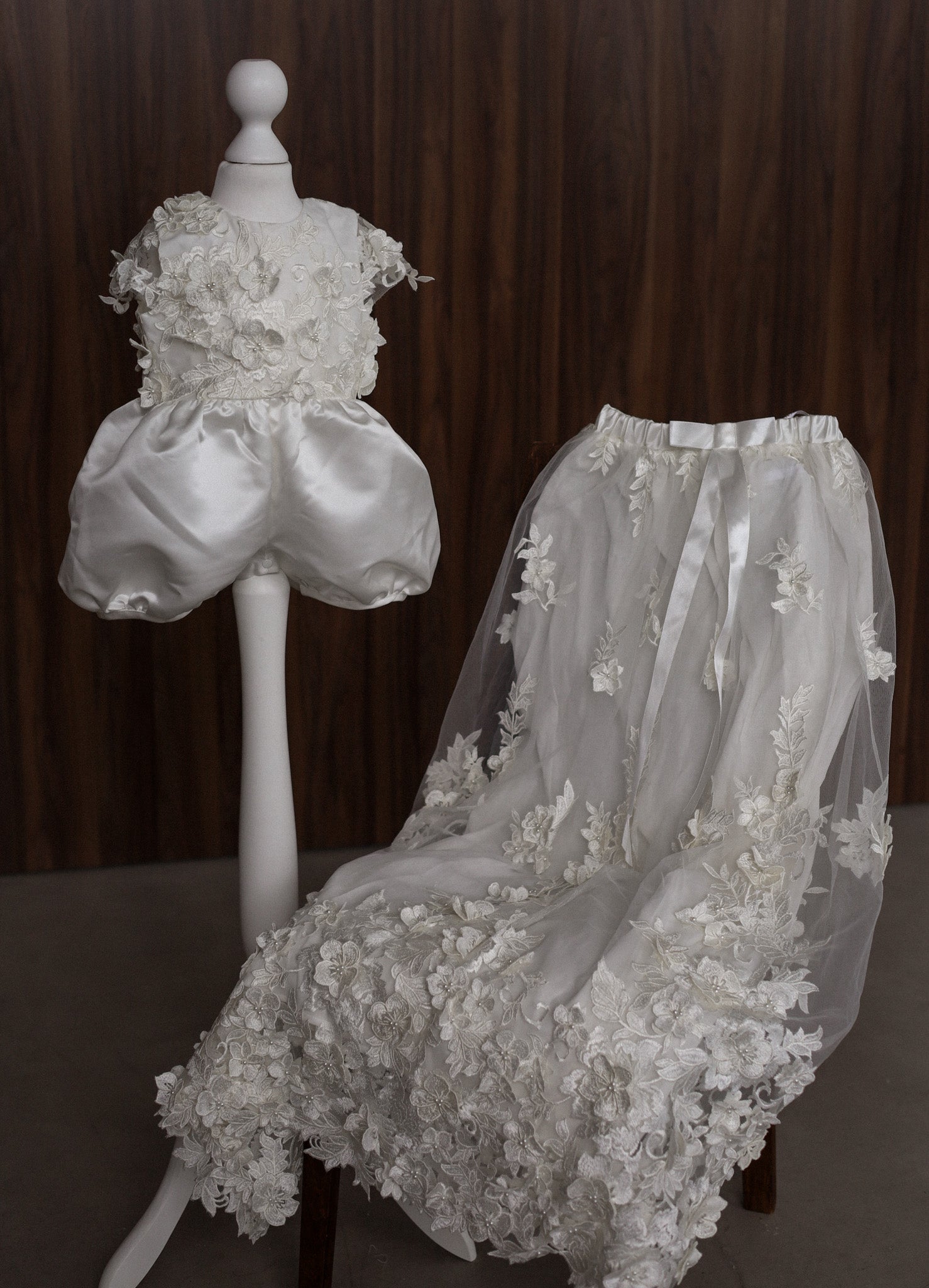 Ellie Floral Lace Christening Gown CW0129 Romper