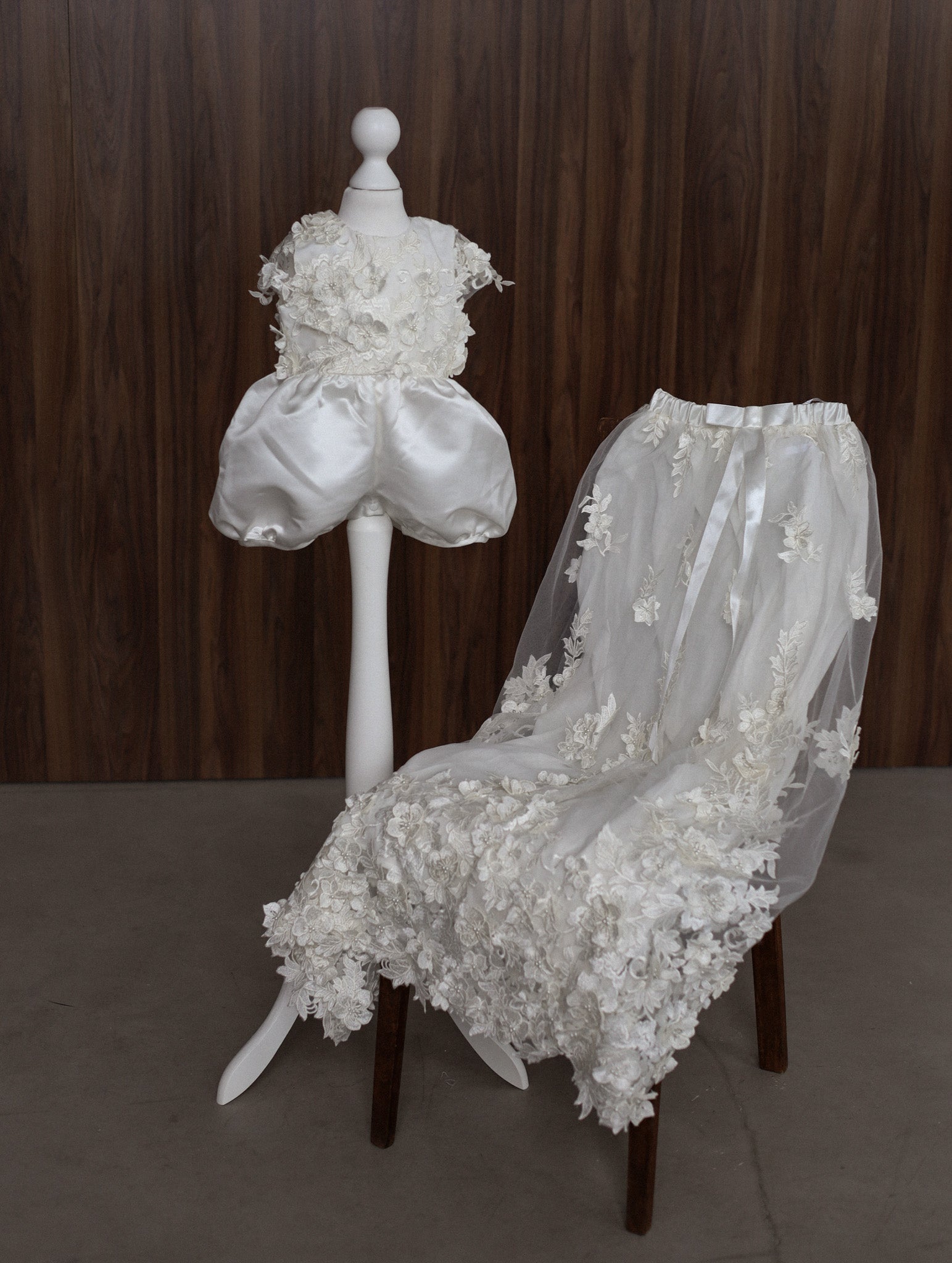 Ellie Floral Lace Christening Gown CW0129 Romper