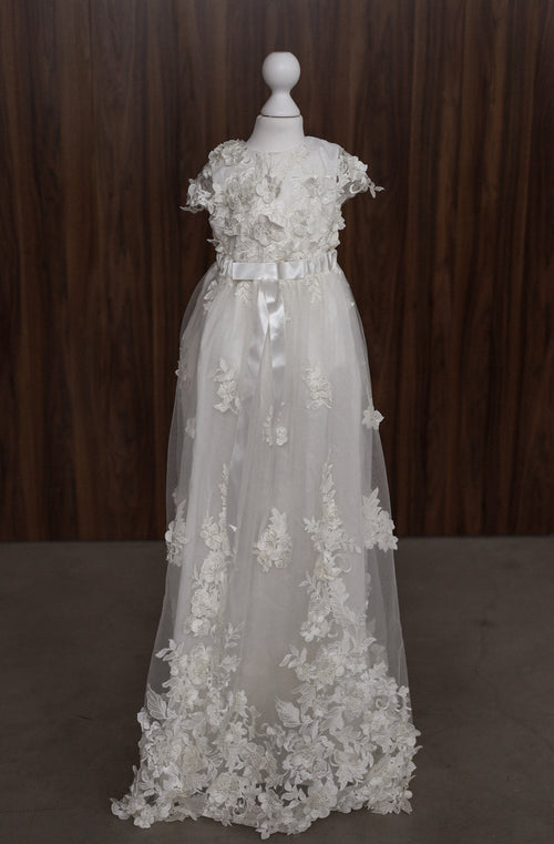 Ellie Floral Lace Christening Gown CW0129 Romper