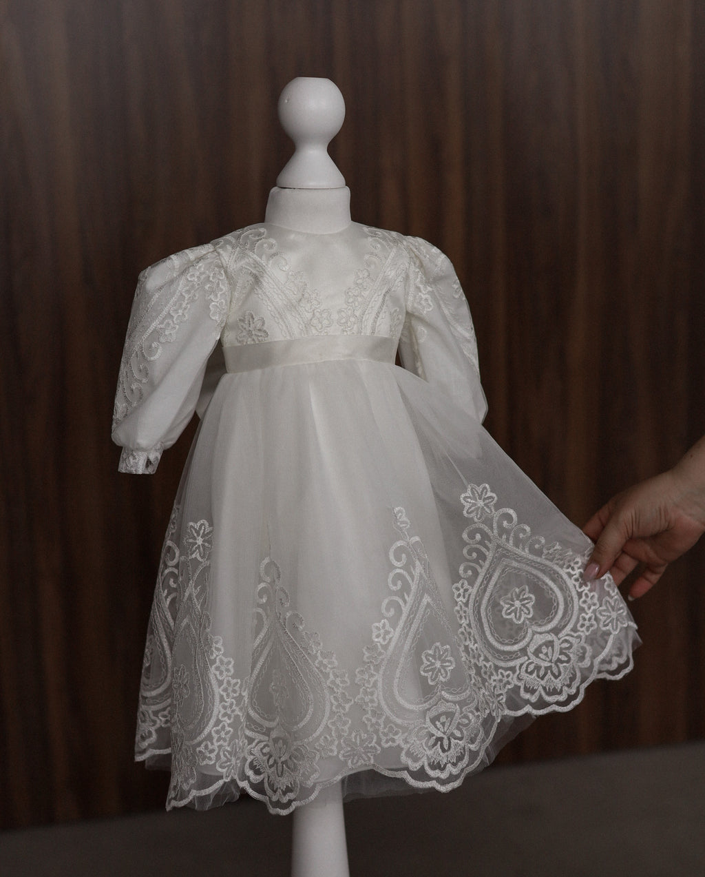 Ellie Floral Lace Christening Gown CW12
