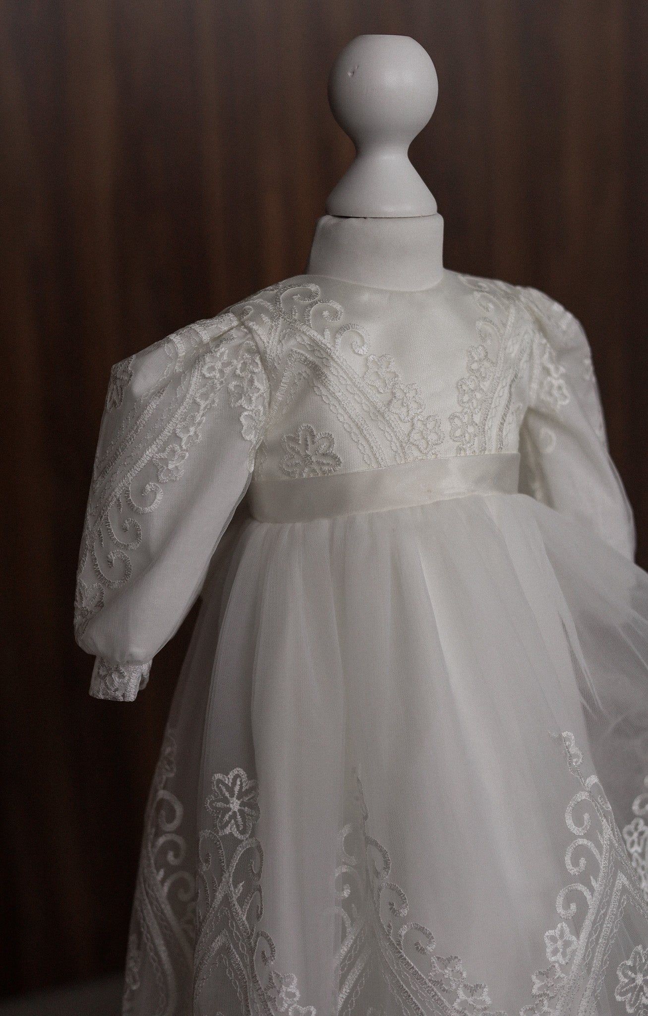 Ellie Floral Lace Christening Gown CW12