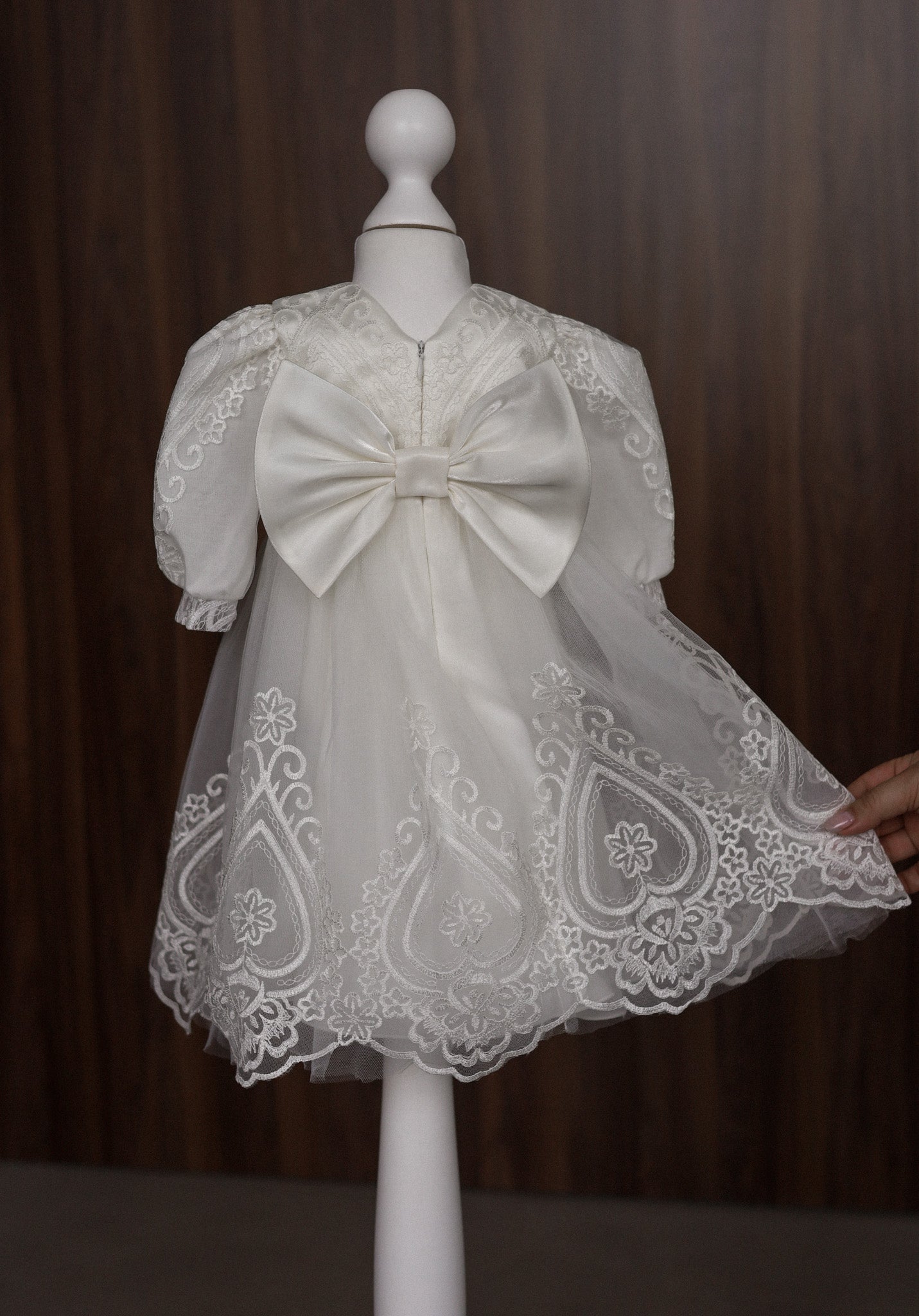 Ellie Floral Lace Christening Gown CW12