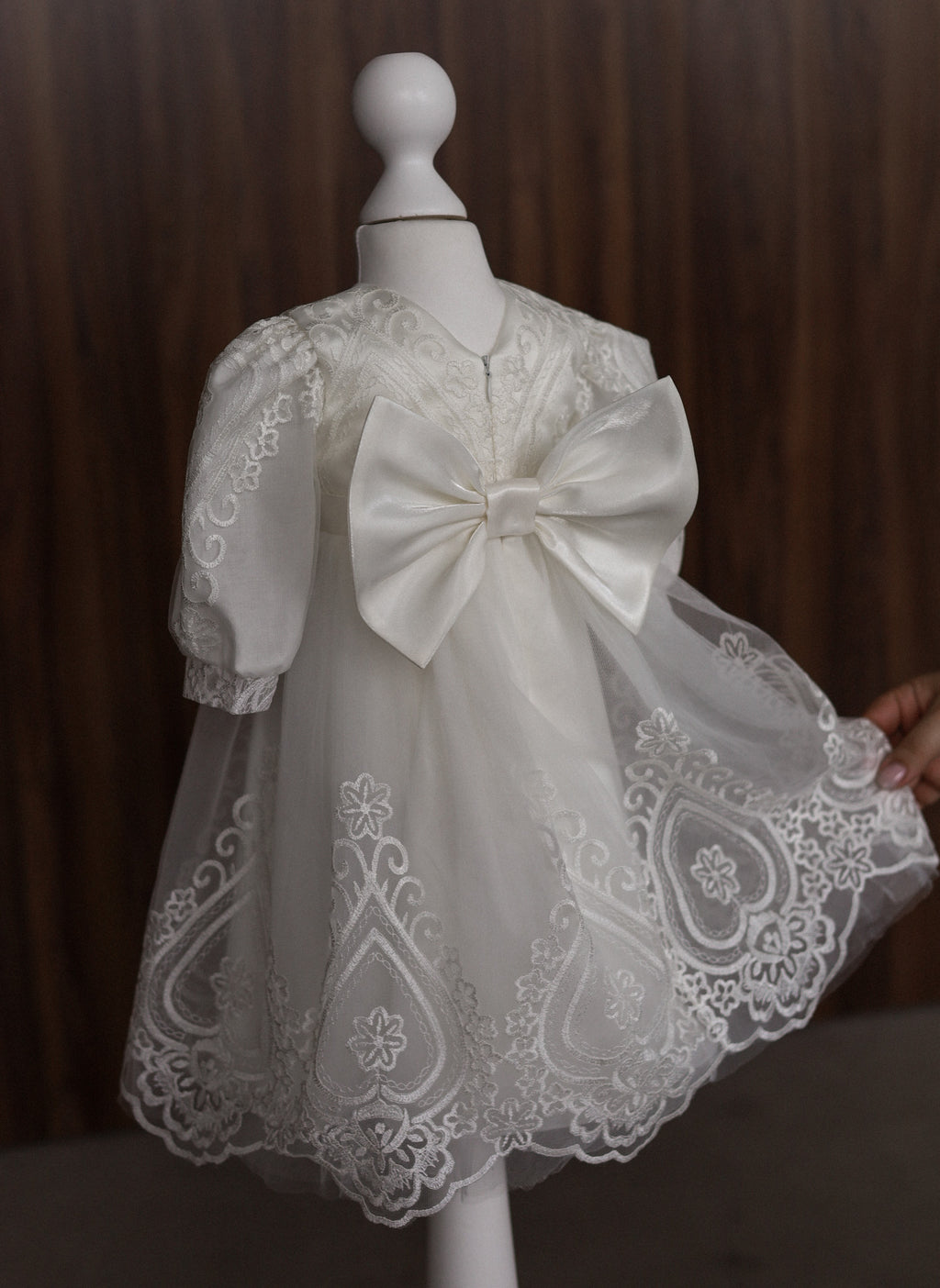 Ellie Floral Lace Christening Gown CW12