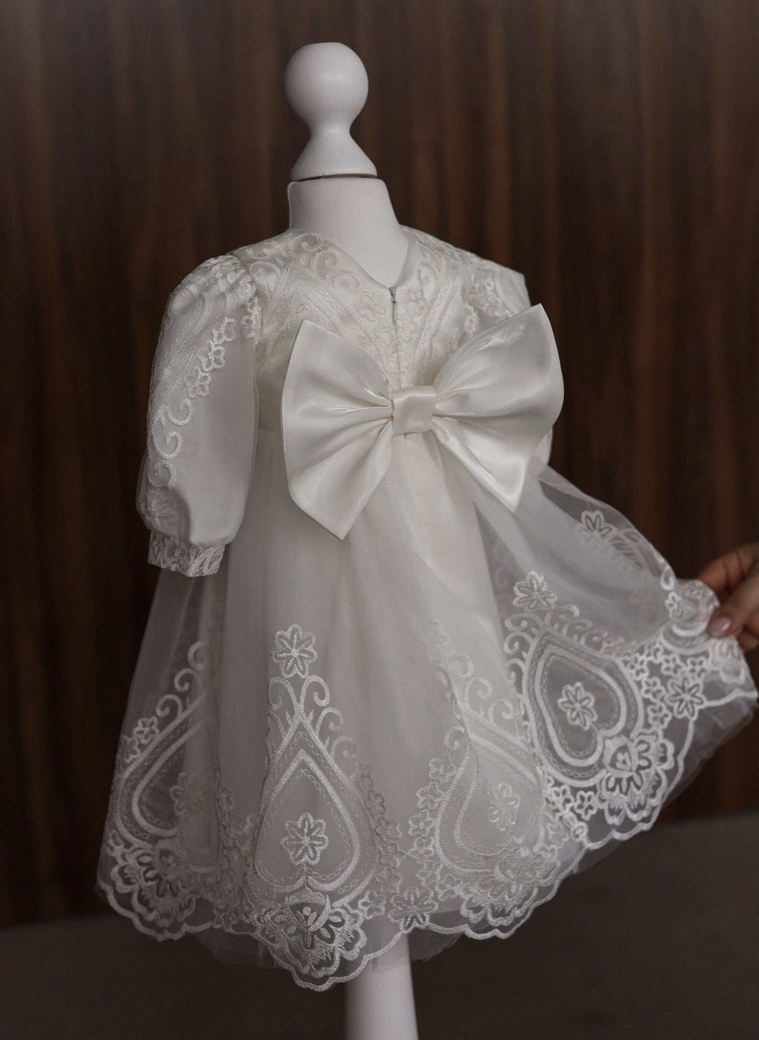 Ellie Floral Lace Christening Gown CW12